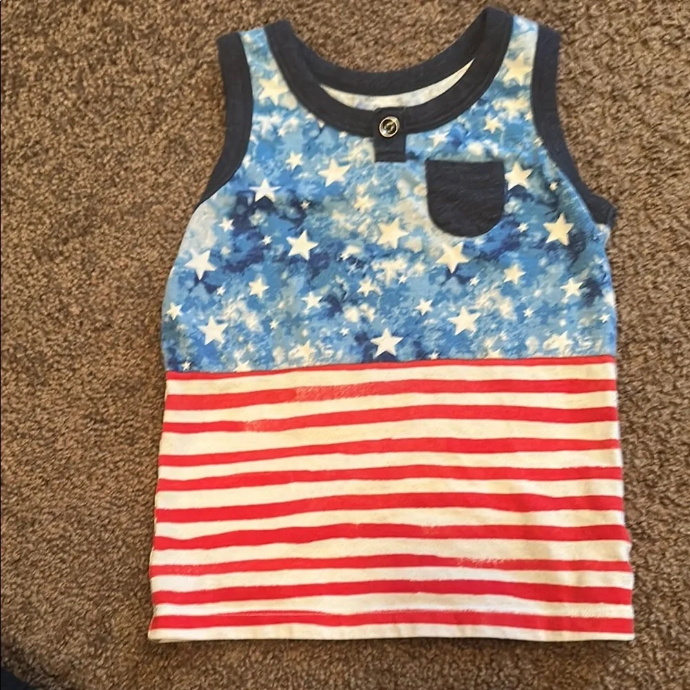 Cat & Jack Red and Blue Patriotic Tank Top
